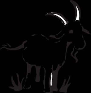 Silhouetted Goat Profile PNG image with transparent background