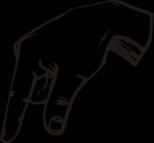 Silhouetted Hand Dangling Over Edge PNG image with transparent background