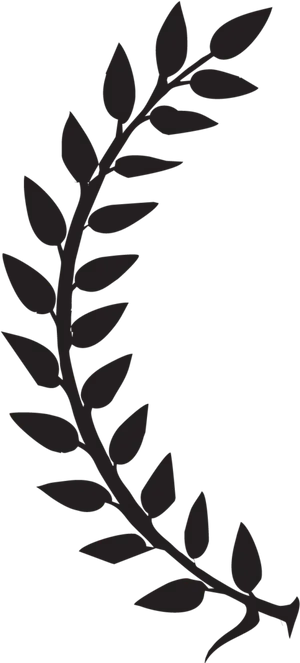 Silhouetted Leafy Branch Graphic PNG Image