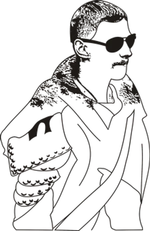 Silhouetted Manin Jacketand Sunglasses PNG Image