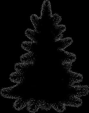 Silhouetted Pine Tree Black Background PNG