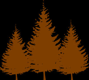 Silhouetted Pine Trees Graphic PNG image with transparent background