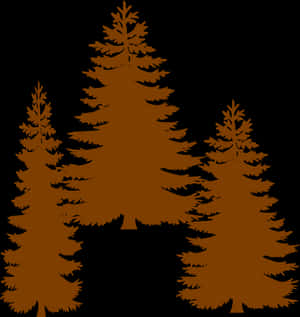 Silhouetted Pine Trees Graphic PNG image with transparent background