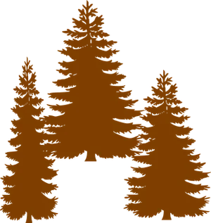 Silhouetted Pine Trees Graphic PNG Image