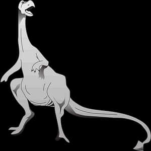 Silhouetted Theropod Dinosaur Illustration PNG with transparent background