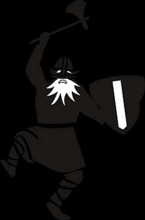 Silhouetted Viking Warrior PNG image with transparent background