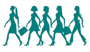 Silhouetted Women Walking In Style PNG image with transparent background