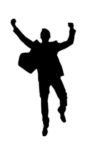 Silhouetteof Celebrating Man PNG image with transparent background