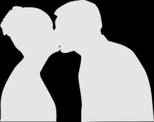 Silhouetteof Couple Kissing PNG with transparent background