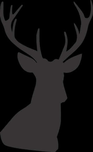 Silhouetteof Deerwith Antlers PNG image with transparent background