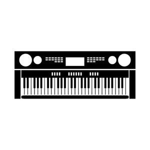 Silhouetteof Electronic Keyboard PNG Image