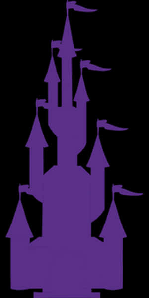 Silhouetteof Fantasy Castle PNG image with transparent background