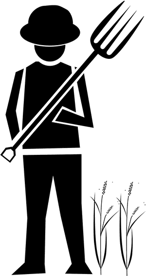 Farmer Transparent Images - Farmer Clipart Black, HD Png Download PNG with transparent background