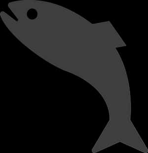 Silhouetteof Fish Graphic PNG image with transparent background