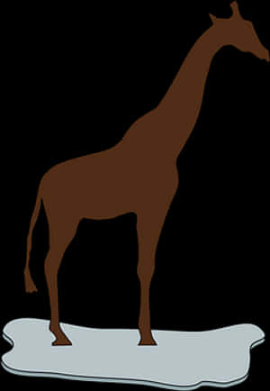 Silhouetteof Giraffe Standing PNG image with transparent background