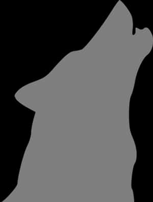 Silhouetteof Howling Wolf PNG image with transparent background