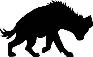 Silhouetteof Hyena Walking PNG Image