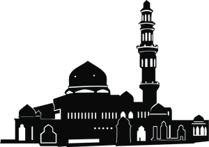 Silhouetteof Islamic Mosque PNG Image