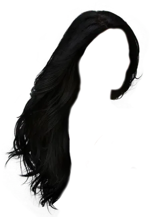 Silhouetteof Long Hairon Black Background PNG Image