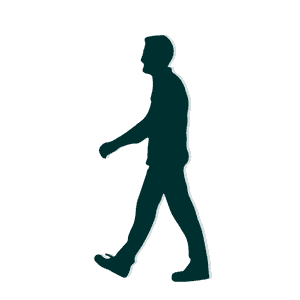 Silhouetteof Man Walking PNG image with transparent background