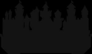 Silhouetteof Medieval Castle PNG with transparent background