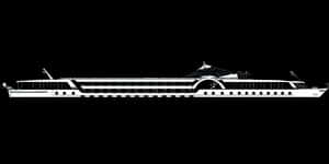 Silhouetteof Modern Cruise Ship PNG image with transparent background