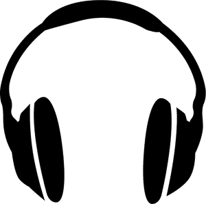 Silhouetteof Over Ear Headphones PNG