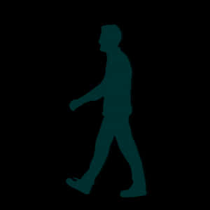 Silhouetteof Person Walking PNG image with transparent background