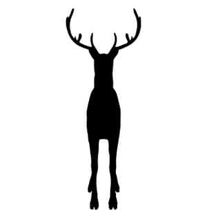Silhouetteof Reindeer Standing PNG with transparent background