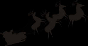 Silhouetteof Santaand Reindeer PNG image with transparent background