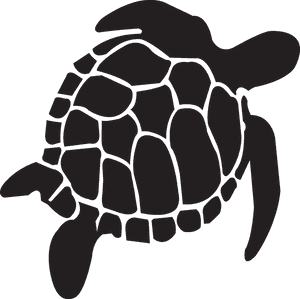 Silhouetteof Sea Turtle PNG image with transparent background