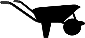 Silhouetteof Single Wheel Wheelbarrow PNG Image