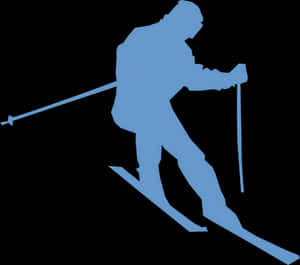 Silhouetteof Skier Downhill Action PNG with transparent background