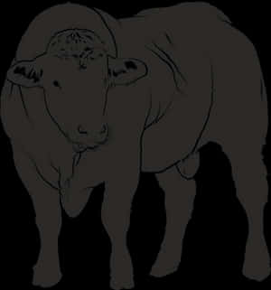 Silhouetteof Standing Bull PNG image with transparent background