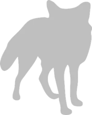 Silhouetteof Standing Fox PNG Image