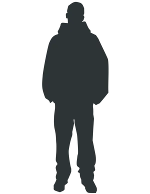 Silhouetteof Standing Man PNG Image