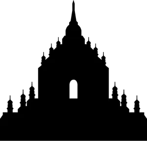 Silhouetteof Traditional Temple PNG Image