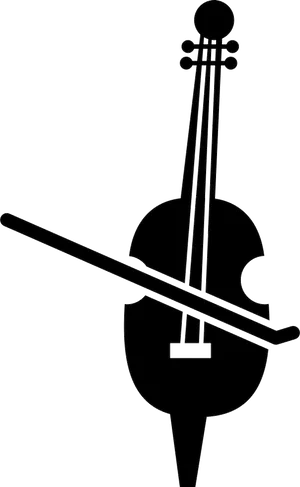 Silhouetteof Violinand Bow PNG Image