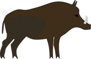 Silhouetteofa Wild Boar PNG Image