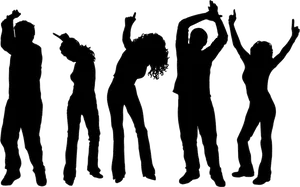 Silhouettes Dancing Party People.png PNG Image