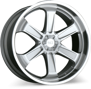 Silver Alloy Wheel Design PNG image with transparent background