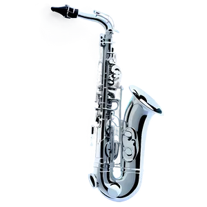 Silver Alto Saxophone Png Pgg90 PNG Image