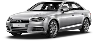 Silver Audi A4 Sedan PNG Image