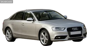 Silver Audi Sedan Profile View PNG Image