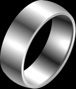 Silver Band Ring3 D Render PNG image with transparent background