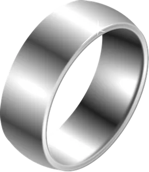 Silver Band Ring3 D Render PNG Image