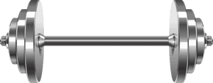 Silver Barbell Isolated Fitness Equipment PNG image with transparent background