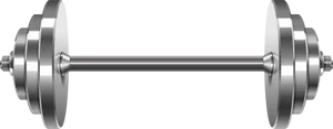 Silver Barbell Isolated Fitness Equipment PNG Image