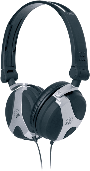 Silver Black A K G Headphones PNG
