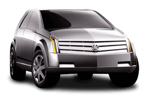Silver Cadillac S U V Profile View PNG image with transparent background